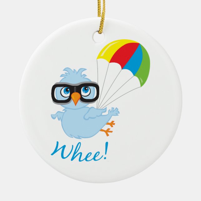 Birdy Parachute Ceramic Ornament (Front)