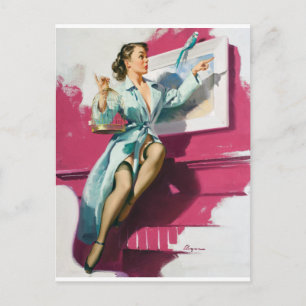 Birdy Pin Up Postcard