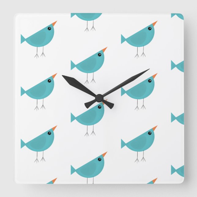 Birdy   square wall clock (Front)