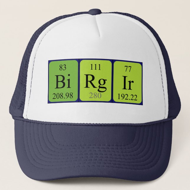 Birgir periodic table name hat (Front)