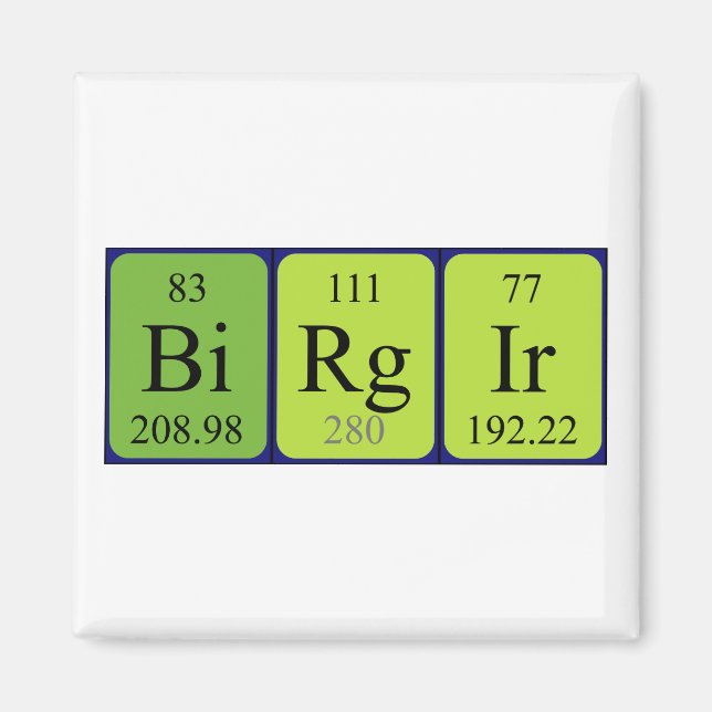 Birgir periodic table name magnet (Front)