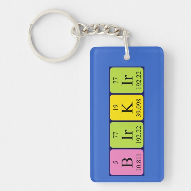 Birkir periodic table name keyring (Front)
