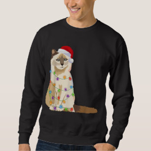 Birman Cat Christmas Lights Xmas Cat Lover Santa H Sweatshirt