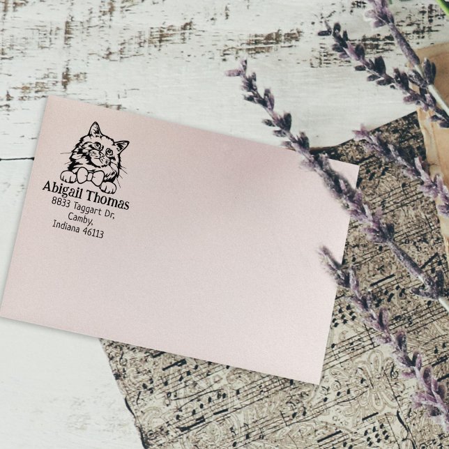 Birman Cat Return Address Rubber Stamp (Creator Uploaded)