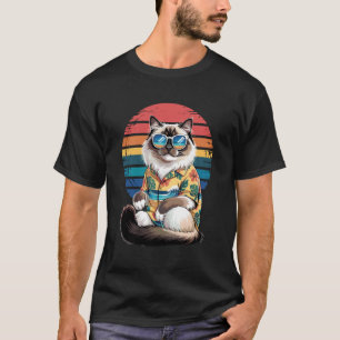 Birman Cat Sunglasses Hawaiian Beach Summer Vacati T-Shirt