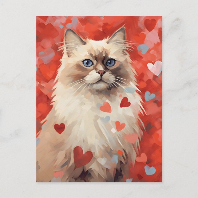 Birman cat  Valentine's day  Postcard (Front)