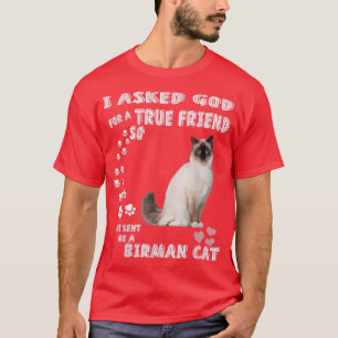 Birman Kitten Saying Mom Dad Costume, Cute Sacred  T-Shirt