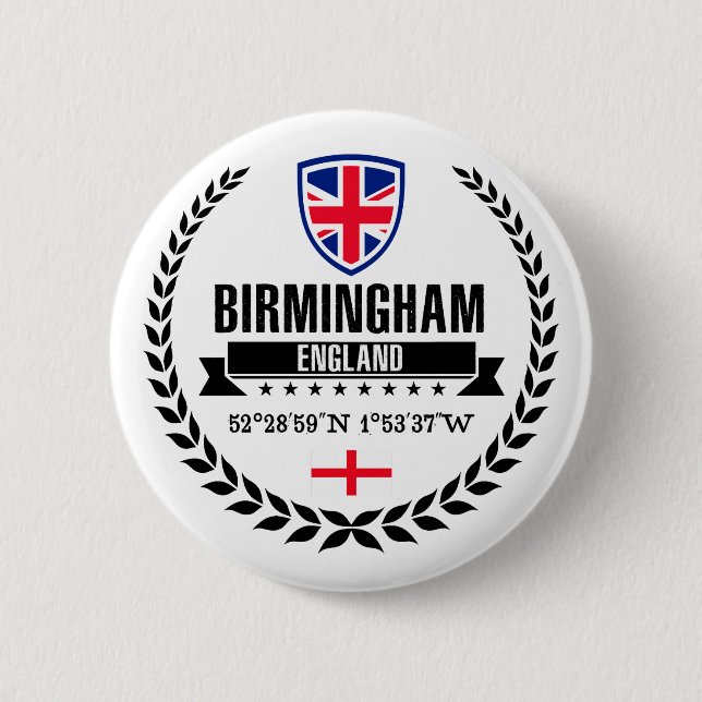 Birmingham 2 Inch Round Button (Front)