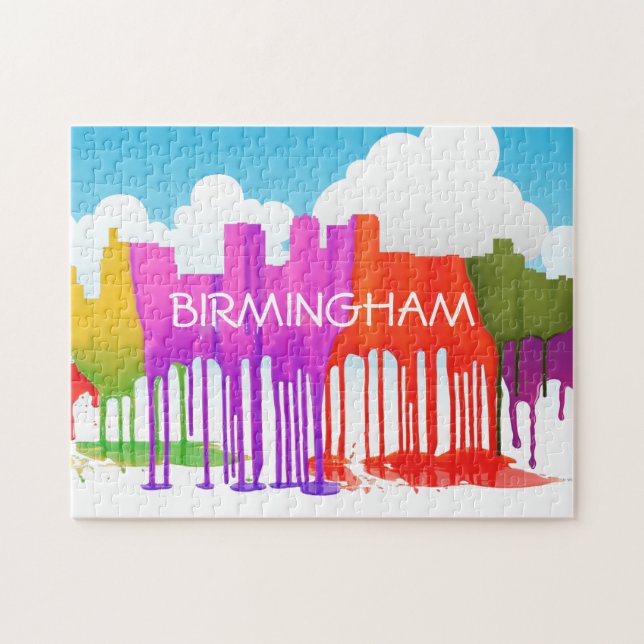 BIRMINGHAM ALABAMA SKYLINE - PUDDLES - JIGSAW PUZZLE (Horizontal)