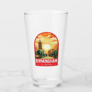 Birmingham Alabama Travel Art Emblem Glass