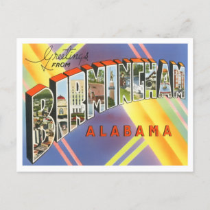 Birmingham, Alabama Vintage Big Lettres Carte post