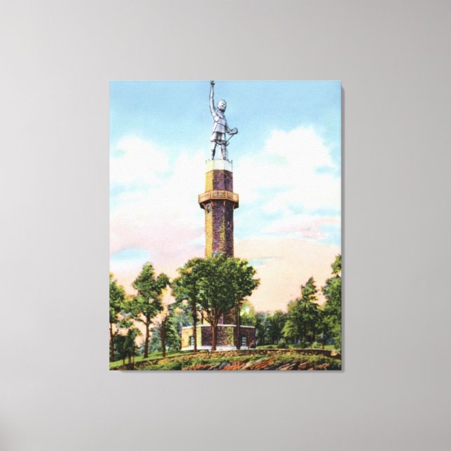 Birmingham Alabama Vulcan on Red Mountain Canvas Print (Front)