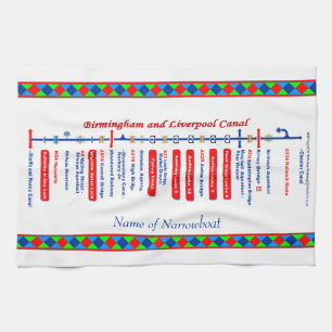 Birmingham and Liverpool Canal UK Waterways Red Kitchen Towel