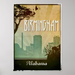 Birmingham  Art Deco Design City Poster artwork<br><div class="desc">A perfect retro travel poster for anyone in love with Birmingham Alabama</div>