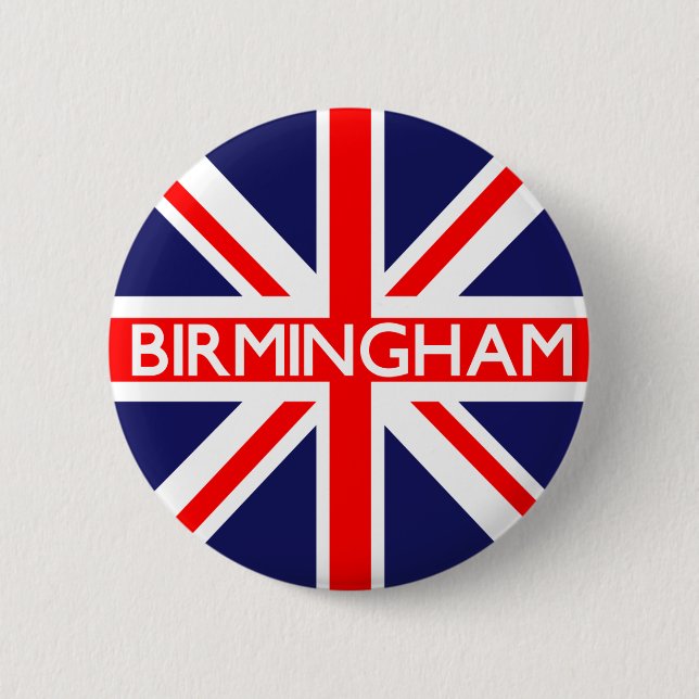 Birmingham : British Flag 2 Inch Round Button (Front)