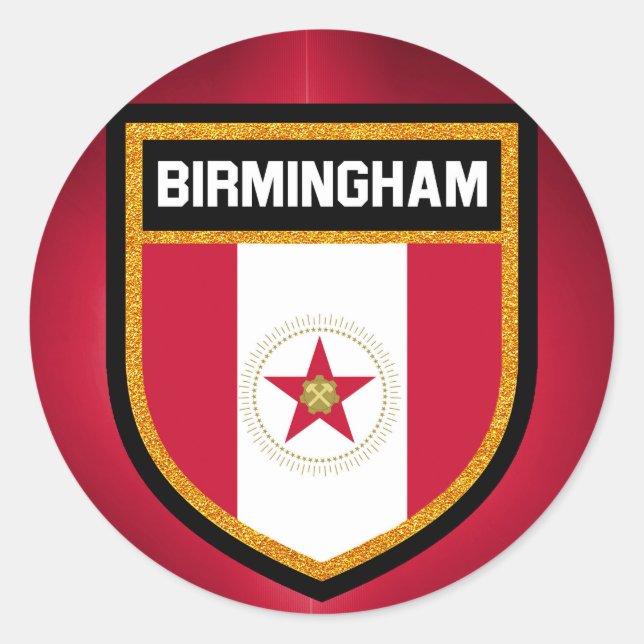 Birmingham Flag Classic Round Sticker (Front)