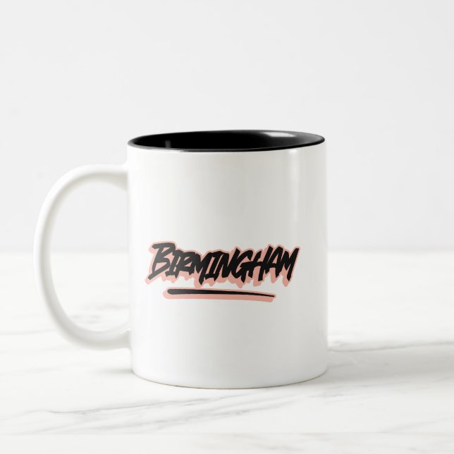 Birmingham Graffiti Style Two-Tone Coffee Mug (Left)