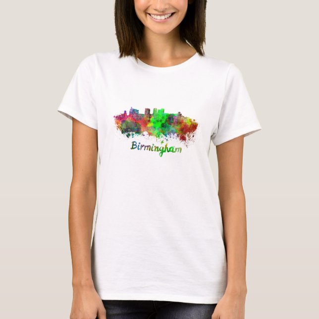 Birmingham skyline in watercolor T-Shirt (Front)