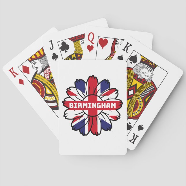 Birmingham Union Jack Sunflower  British Pride Playing Cards (Back)