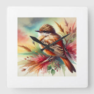 Birro 060924AREF112 - Watercolor Square Wall Clock