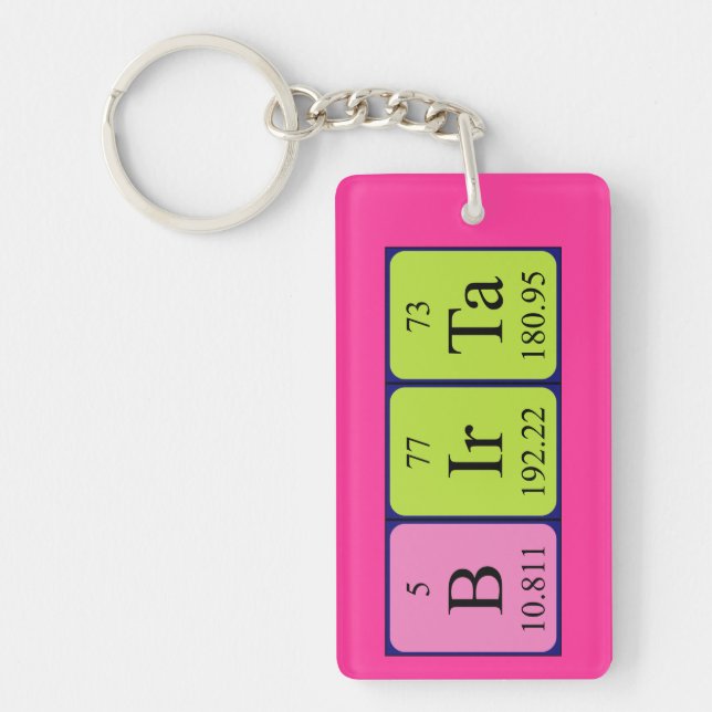 Birta periodic table name keyring (Front)