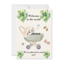 Birth announcement baby clover