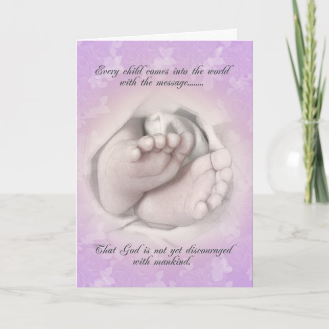 Birth announcement baby feet sketch (Front)