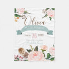 Birth announcement blanket baby stat