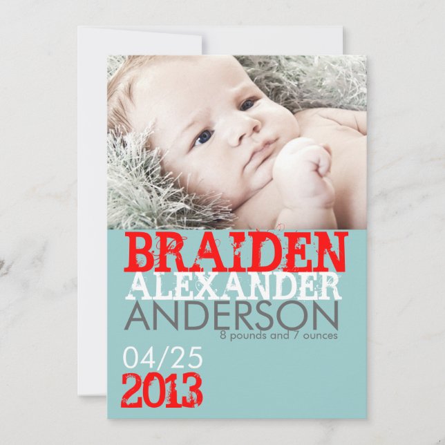 Birth Announcement Card (Front)