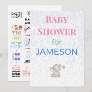 Birth Announcement Card Diaper Raffle   Elegant