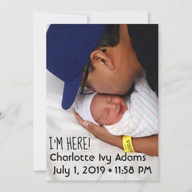 Birth Announcement Card & Envelope (Front)