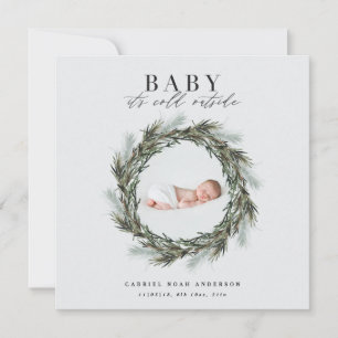 Birth announcement Christmas photo Holiday card