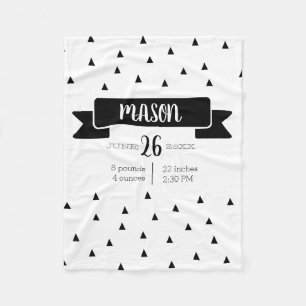 Birth announcement custom colour blanket baby stat