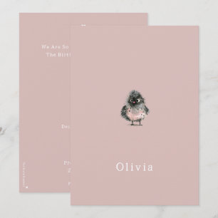 Birth Announcement Cute Little Bird.