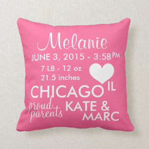 Birth Announcement Fully Customization Pillow
