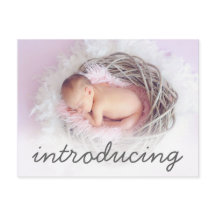 Birth Announcement Introducing Script Photo