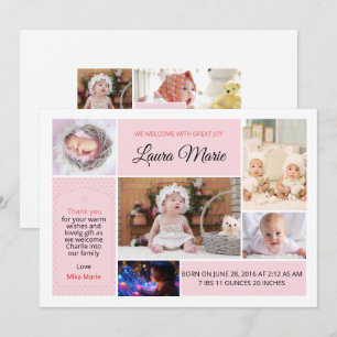 Birth Announcement Photo Card Template
