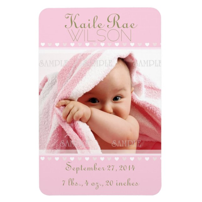 Birth Announcement Photo Magnets (Vertical)