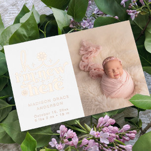 Birth Announcement Photo Postcard I'm New Here
