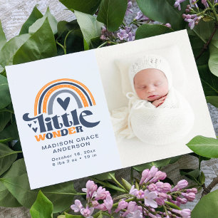 Birth Announcement Photo Postcard   Little Wonder