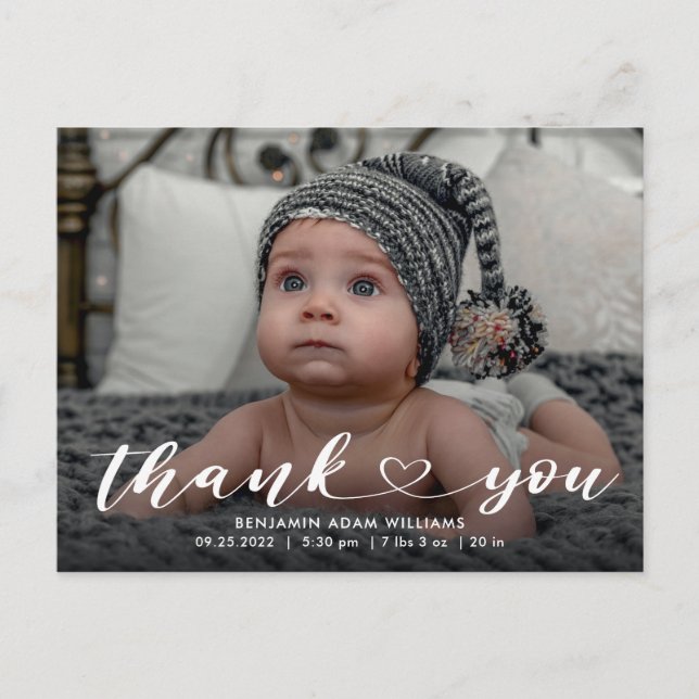 Birth Announcement & Thank You Postcard (Front)