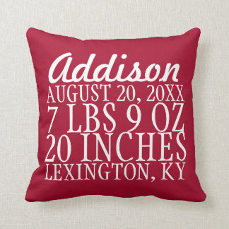 Birth Announcement Typography Pillow - Personalize