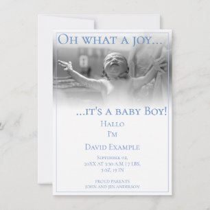 Birth announcement with baby