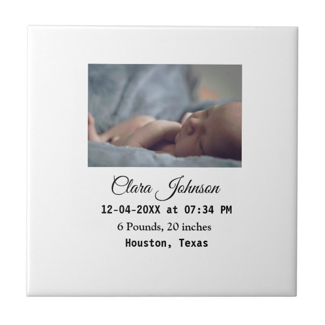 Birth announcements add photo date time place deta tile (Front)