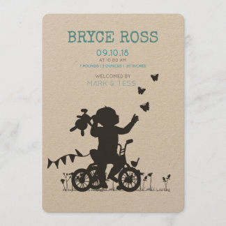 BIRTH ANNOUNCEMENTS Boy with bike