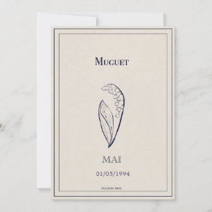 Birth card of May Muguet