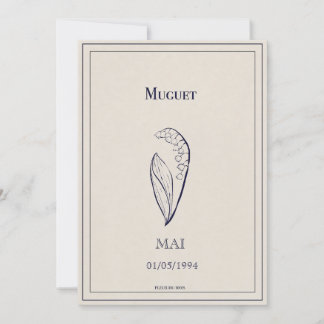 Birth card of May Muguet