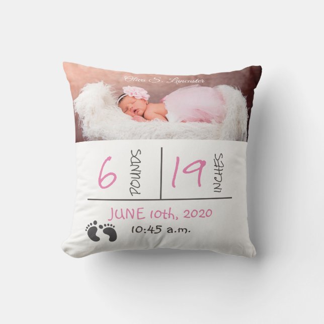 Birth Certificate Pillow (Front)