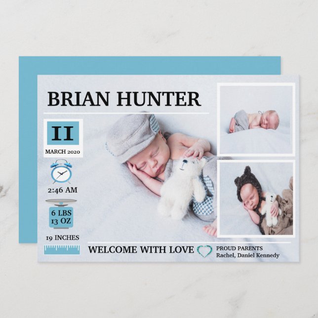 Birth Chart Birth Announcement (Front/Back)