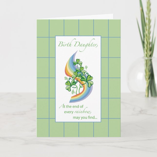 Birth Daughter Religious St. Patrick ’ s Day Rainb Card (Front)